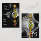 アスクレピウスのロッド，7チャクラ，ヨガ，スピリチュアルエネルギー 名刺 (正面/裏面)