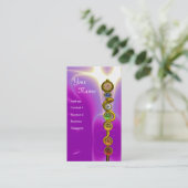 アスクレピウスのロッド，7チャクラ，ヨガ，スピリチュアルエネルギー 名刺 (スタンド正面)