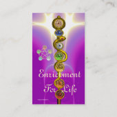 アスクレピウスのロッド，7チャクラ，ヨガ，スピリチュアルエネルギー 名刺 (裏面)