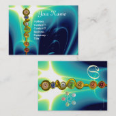 アスクレピウスのロッド，7チャクラ，ヨガ，スピリチュアルエネルギー 名刺 (正面/裏面)