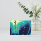 アスクレピウスのロッド，7チャクラ，ヨガ，スピリチュアルエネルギー 名刺 (スタンド正面)