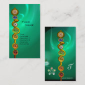 アスクレピウスのロッド，7チャクラ，ヨガ，スピリチュアルエネルギー 名刺 (正面/裏面)