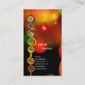 アスクレピウスのロッド，7チャクラ，ヨガ，スピリチュアルエネルギー 名刺 (正面)