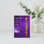 アスクレピウスのロッド，7チャクラ，ヨガ，スピリチュアルエネルギー 名刺 (スタンド正面)