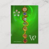 アスクレピウスのロッド，7チャクラ，ヨガ，スピリチュアルエネルギー 名刺 (裏面)