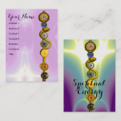 アスクレピウスのロッド，7チャクラ，ヨガ，スピリチュアルエネルギー 名刺 (正面/裏面)