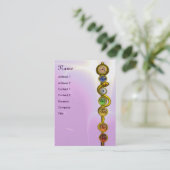 アスクレピウスのロッド，7チャクラ，ヨガ，スピリチュアルエネルギー 名刺 (スタンド正面)