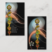 アスクレピウスのロッド，7チャクラ，ヨガ，スピリチュアルエネルギー 名刺 (正面/裏面)