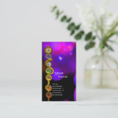 アスクレピウスのロッド，7チャクラ，ヨガ，スピリチュアルエネルギー 名刺 (スタンド正面)