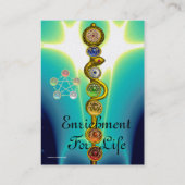 アスクレピウスのロッド，7チャクラ，ヨガ，スピリチュアルエネルギー 名刺 (裏面)