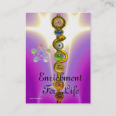 アスクレピウスのロッド，7チャクラ，ヨガ，スピリチュアルエネルギー 名刺 (裏面)