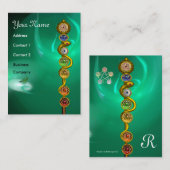 アスクレピウスのロッド，7チャクラ，ヨガ，スピリチュアルエネルギー 名刺 (正面/裏面)