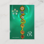 アスクレピウスのロッド，7チャクラ，ヨガ，スピリチュアルエネルギー 名刺 (裏面)