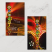 アスクレピウスのロッド，7チャクラ，ヨガ，スピリチュアルエネルギー 名刺 (正面/裏面)