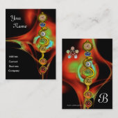 アスクレピウスのロッド，7チャクラ，ヨガ，スピリチュアルエネルギー 名刺 (正面/裏面)