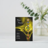 アスクレピウスのロッド，7チャクラ，ヨガ，スピリチュアルエネルギー 名刺 (スタンド正面)