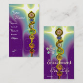 アスクレピウスのロッド，7チャクラ，ヨガ，スピリチュアルエネルギー 名刺 (正面/裏面)