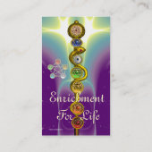 アスクレピウスのロッド，7チャクラ，ヨガ，スピリチュアルエネルギー 名刺 (裏面)