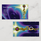 アスクレピウス歯科のロッド、歯科診療所モノグラム 名刺 (正面/裏面)