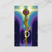 アスクレピウス歯科のロッド、歯科診療所モノグラム 名刺 (裏面)