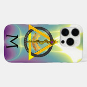 アスクレピウス歯科歯科モノグラム紫ロッド Case-Mate iPhoneケース (裏面 (横))