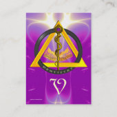 アスクレピウス歯科歯科金ゴールドモノグラムのロッド 名刺 (裏面)