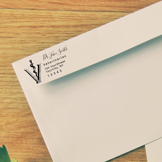 アスクレピウス獣医モダンスクリプト差出人住所 セルフインキングスタンプ