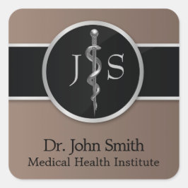 アスクレピウス銀製医院の上品な高貴なロッド スクエアシール