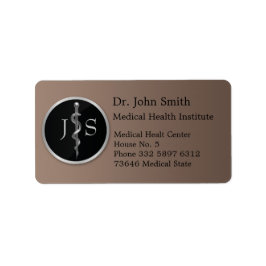 アスクレピウス銀製医院の上品な高貴なロッド ラベル