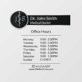 アスクレピオスの杖 オープニングアワーズ クラシックで高貴なデザイン ウィンドウサイン