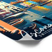 アスコナスイスヴィンテージ旅行イラストレーション ポスター (角)