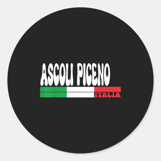 アスコリ・ピチェーノ市 イタリア ヴィンテージ イタリアの旗 旅行者 ラウンドシール (正面)