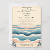 アスサマー海シービーチブルーウォーターブライダルシャワー 招待状 (正面)