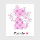 アスタリスクが付いた美しいピンクのかわいい子猫 シール (シート)