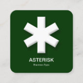 アスタリスク – 濃い緑(003300) スクエア名刺 (正面)