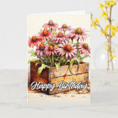 アスターかわいらしの植え花 カード (黄色い花)