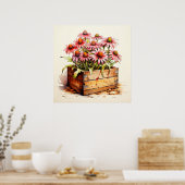 アスターかわいらしの植え花 ポスター (キッチン)