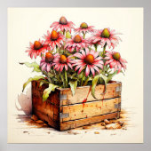 アスターかわいらしの植え花 ポスター (正面)