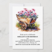 アスターかわいらしフラワーズバースデーパーティ招待状 招待状 (正面)