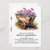 アスターかわいらしフラワーズバースデーパーティ招待状 招待状 (正面/裏面)