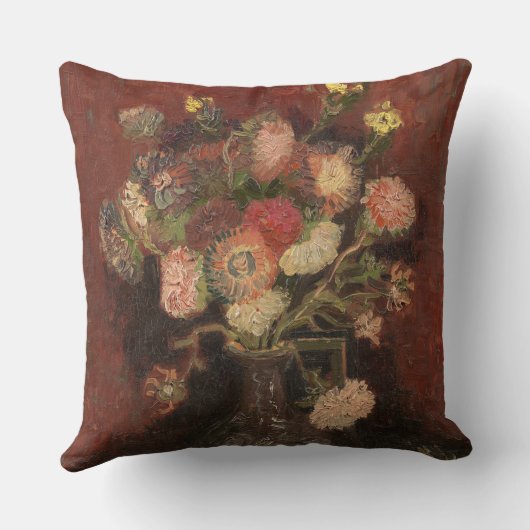 アスターとグラディ中国のオーリのファンゴッホ付き花瓶 クッション (裏面)