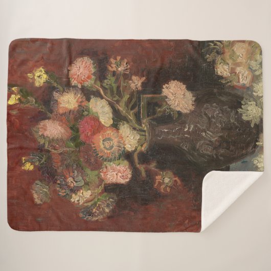 アスターとグラディ中国のオーリのファンゴッホ付き花瓶 シェルパブランケット (正面(横))