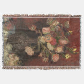 アスターとグラディ中国のオーリのファンゴッホ付き花瓶 スローブランケット (正面)