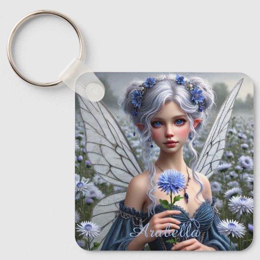 アスターの美しい9月の妖精 キーホルダー (正面)