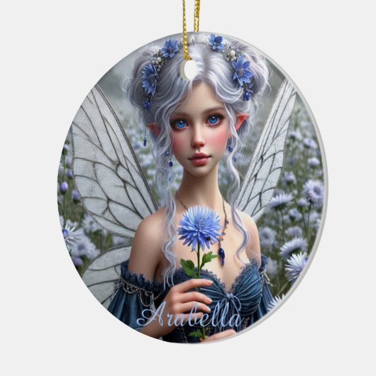 アスターの美しい9月の妖精 セラミックオーナメント (左)