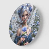 アスターの美しい9月の妖精 ラージ壁時計 (傾斜)