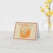 アスターの花束の喜び カード (黄色い花)