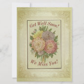 アスターの花束/アンティーク風の外観/すぐに良くなる カード (正面)