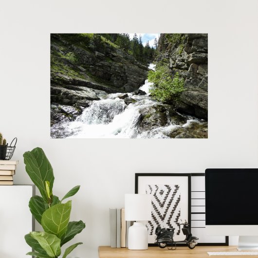 アスタークリークアットグレイシャーナショナルパーク ポスター (ホームオフィス)