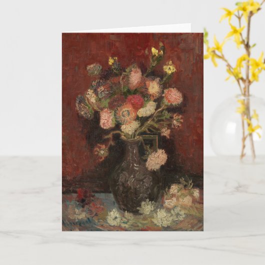 アスター中国のズとグラジオリ | ビンセント・ヴァン・ゴッホ カード (黄色い花)